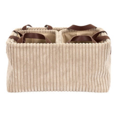 Panier velours cotele x3 taupe