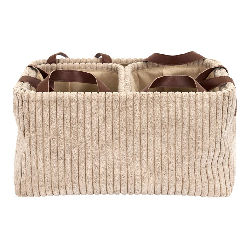 Panier velours cotele x3 taupe