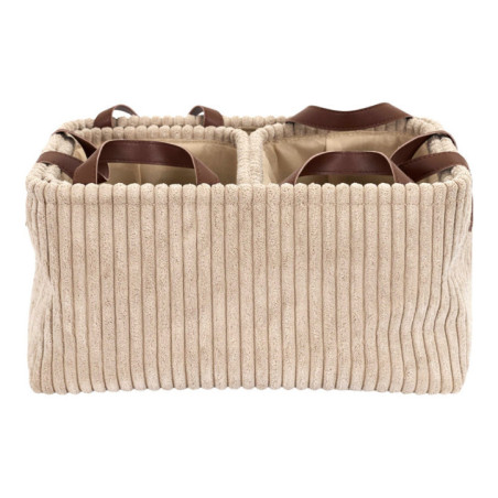 Panier velours cotele x3 taupe