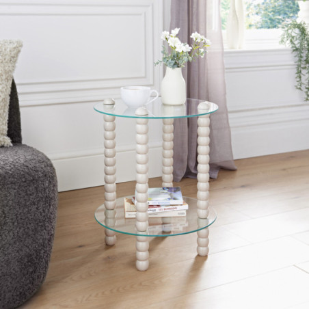 Tables double niveau verre pieds