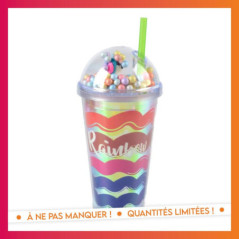 Gourde rainbow avec paille