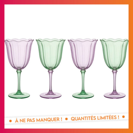Pack de 4 verres a vin fleur
