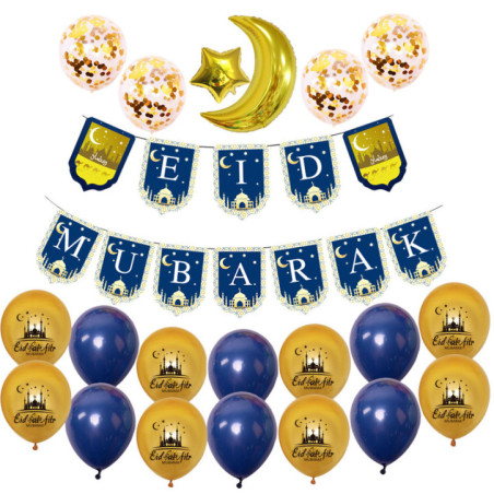 Arche de ballons oriental or ble