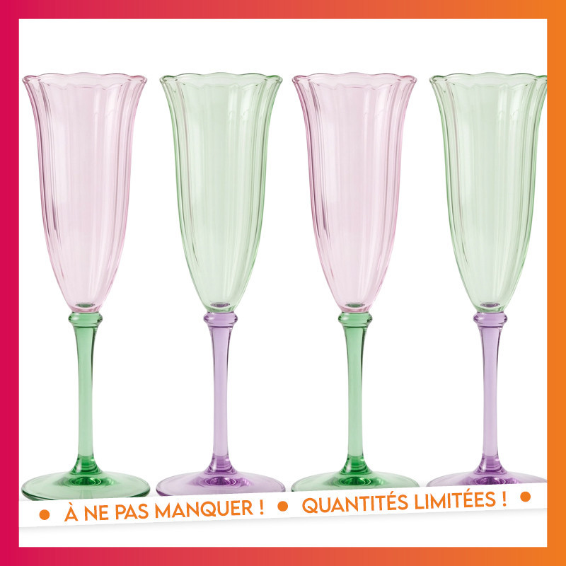 Pack de 4 flutes a champagne fle