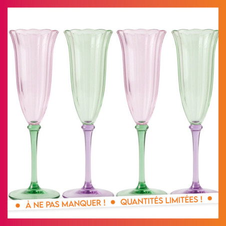 Pack de 4 flutes a champagne fle