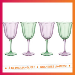 Pack de 4 verres a vin fleur