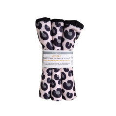 Lavettes microfibre leopard x3