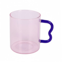 Mug en verre rose