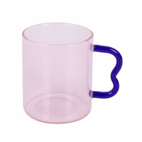 Mug en verre rose