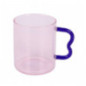 Mug en verre rose