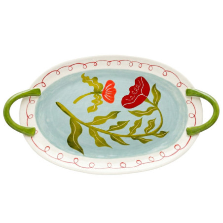 Plat de service avec poignees