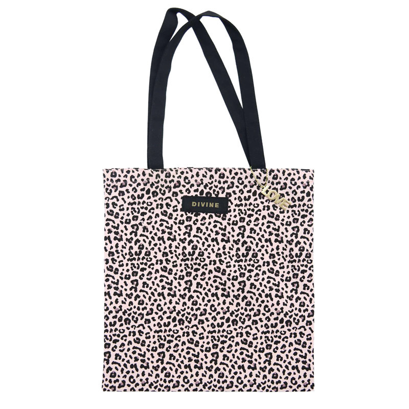 Tote bag leopard et message