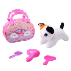 Peluche chien chat avec accessoi