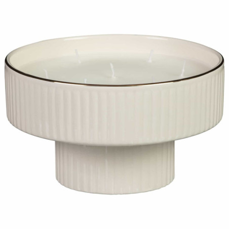 Grande bougie sur pied strie