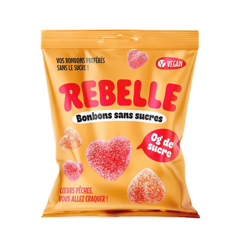 Bonbons coeurs peche 50g