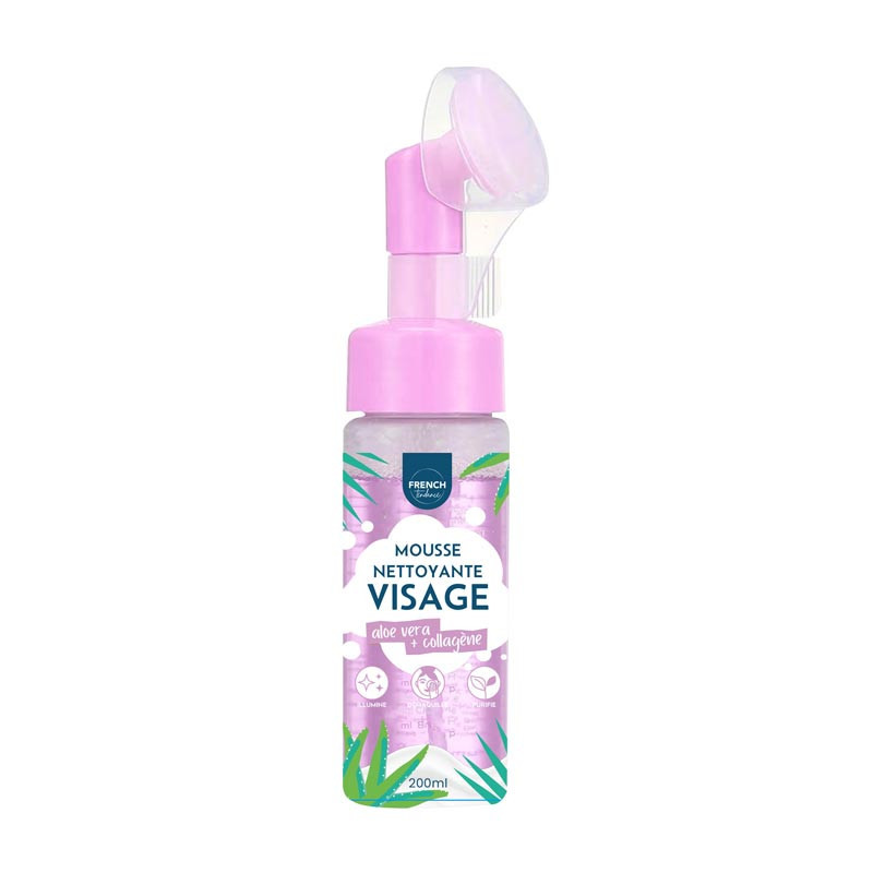 Mousse nettoyante visage brosse