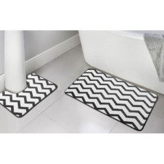 Lot x2 tapis de bain chevrons