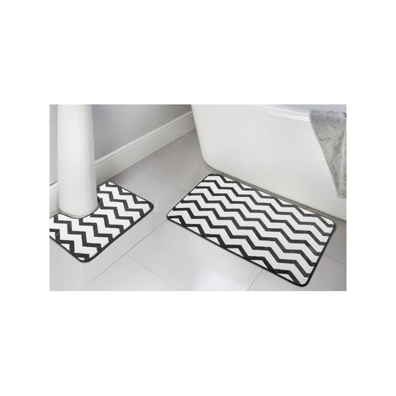 Lot x2 tapis de bain chevrons