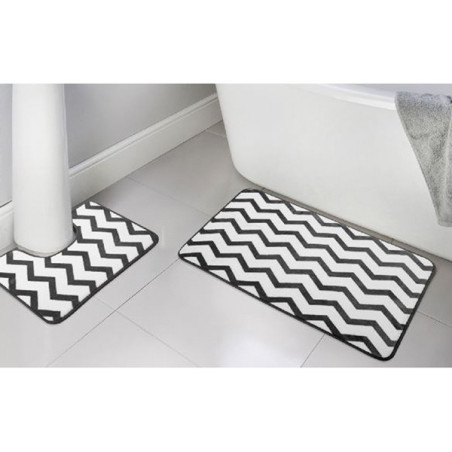 Lot x2 tapis de bain chevrons