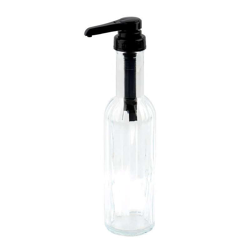Pompe a sirop en verre strie