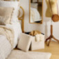 Pouf pliable simple soana blanc