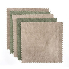5 chiffons mircofibre beige/vert