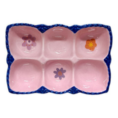 Support a oeuf x6 rose et bleu