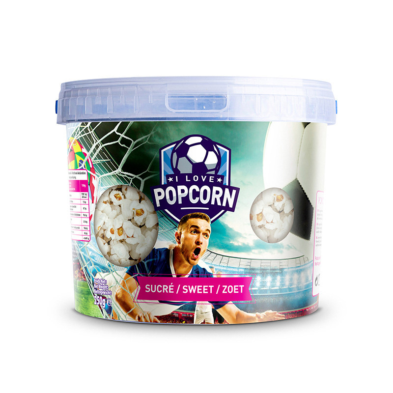 Seau pop corn sucre foot 250g