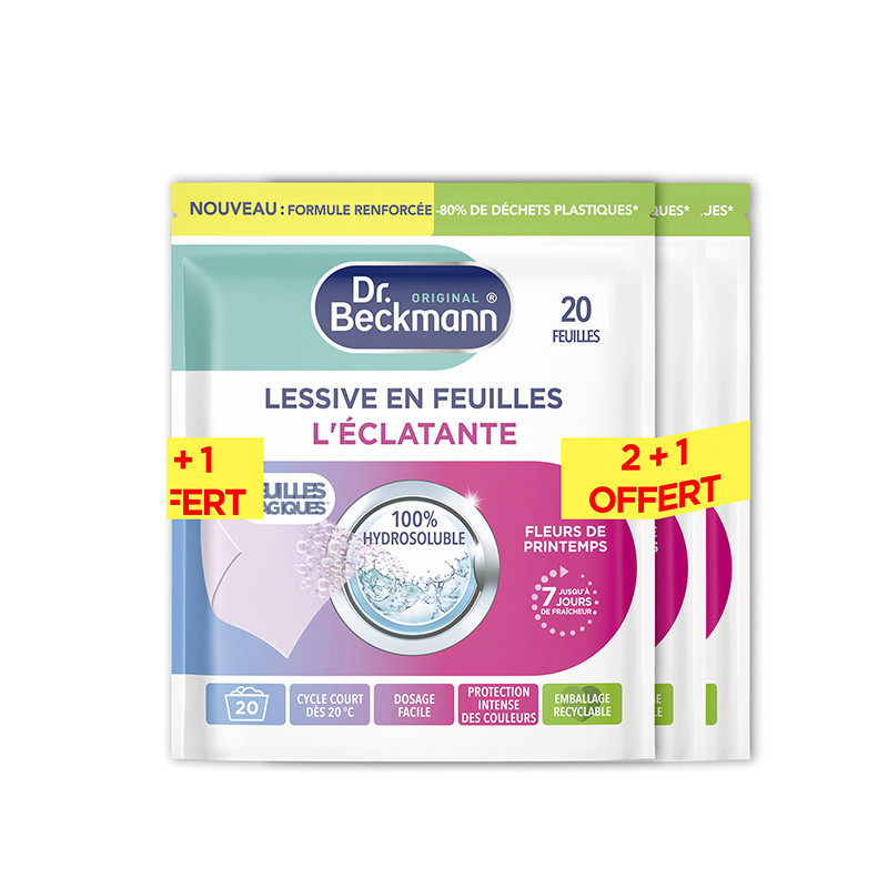 Lessive en feuilles x20 lot 2+1