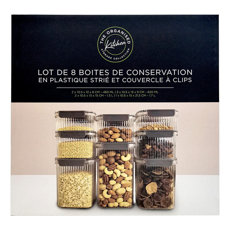 8 boites de conservation a clip