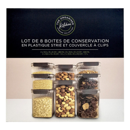 8 boites de conservation a clip