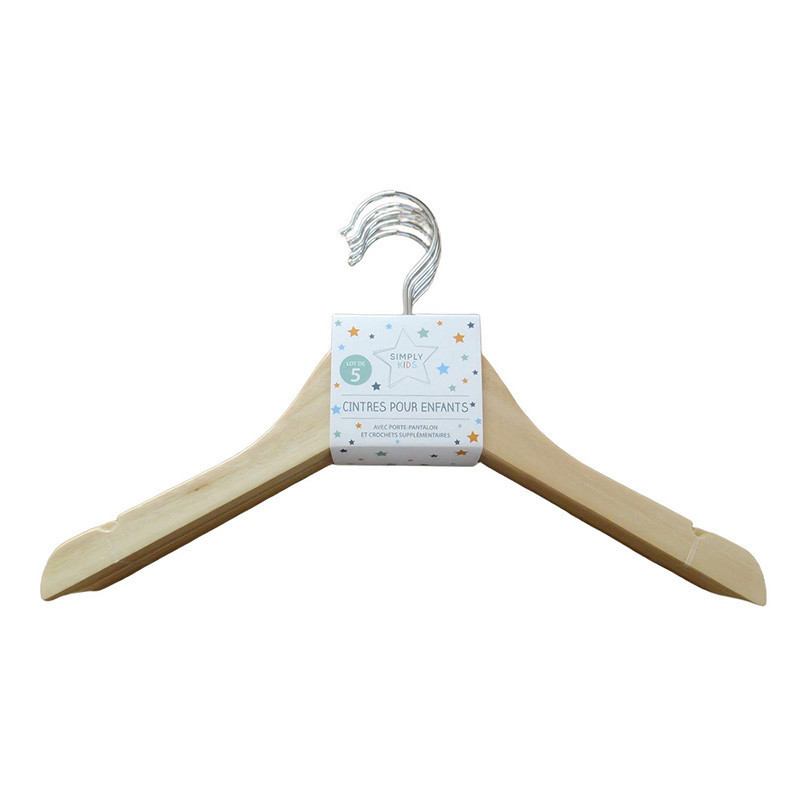 Cintres enfant en bois x5