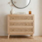 Commode 3 tiroirs cannage