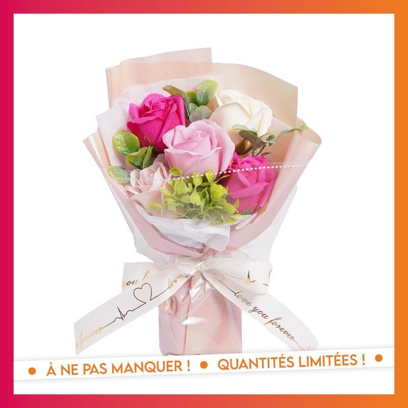 Bouquet de 5 roses artificielles