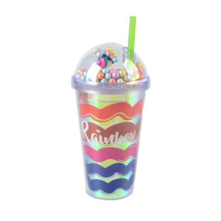 Gourde rainbow avec paille