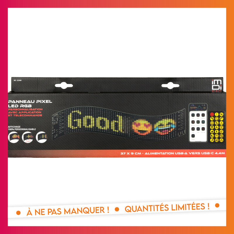 Panneau pixel led rgb 37 *9 cm
