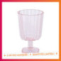 Verre a vin plastique fleur pink