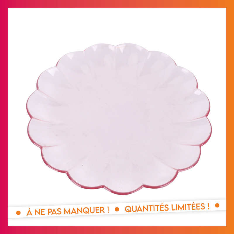 Assiette plastique d22cm fleur p
