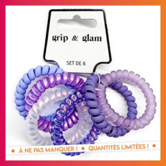Elastiques accordeon purple x6