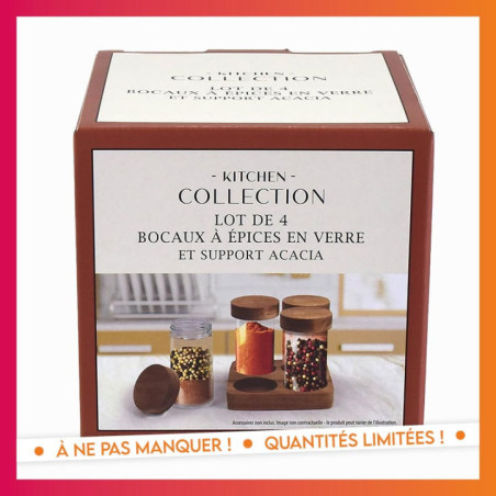4 bocaux a epice et support
