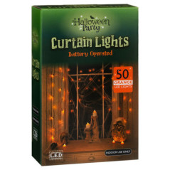 Rideau de 50 led orange hallowee
