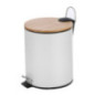 Poubelle 5l blanche + bambou