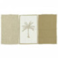 Lot de 3 torchons palmier beige