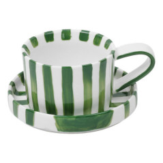 Set mug et dessous de mug rayure