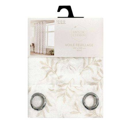 Voile feuillage 140x240 beige