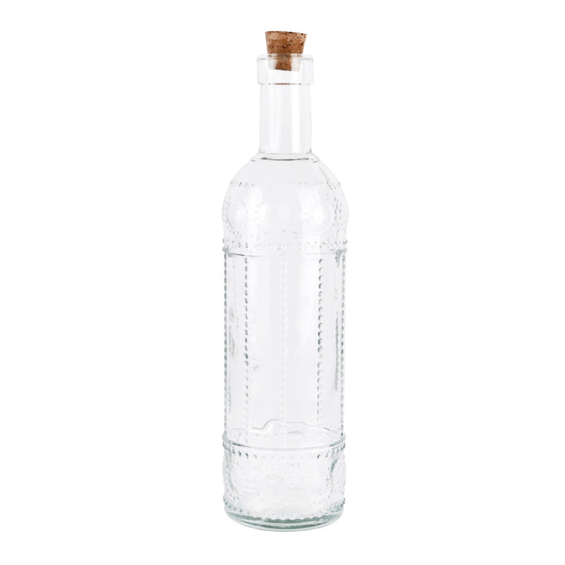 Bouteille enbossee en verre