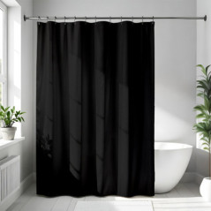 Rideau de douche unicolor noir