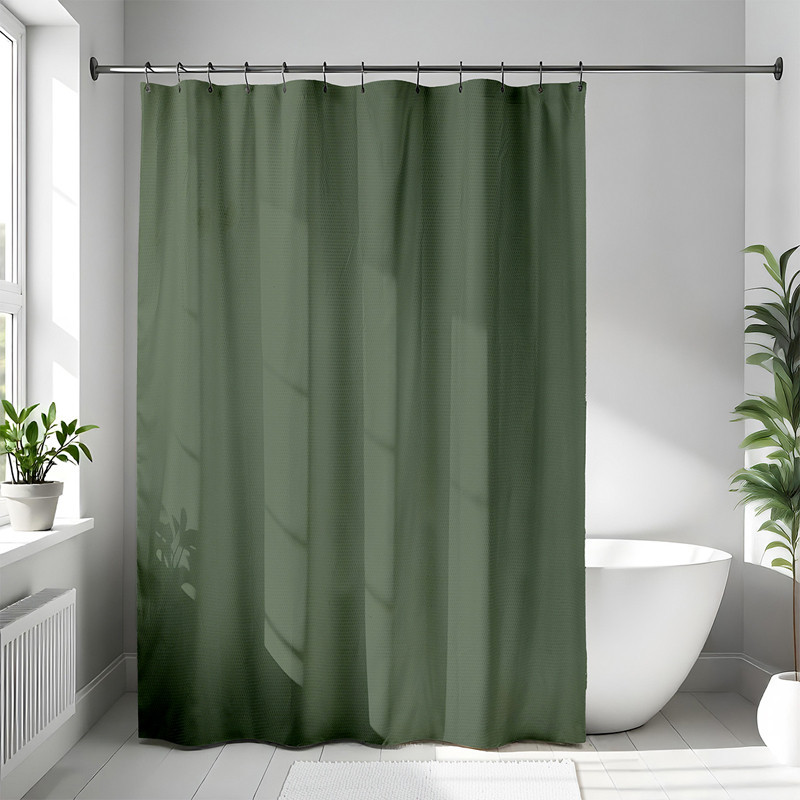 Rideau de douche unicolor vert