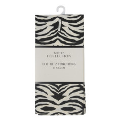 Lot de deux torchons zebre