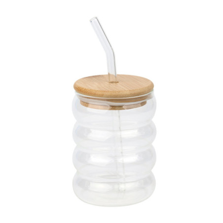 Gobelet en verre bubble+paille